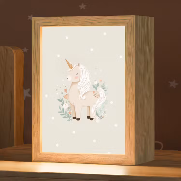 Veilleuse - Licorne - Fleurs - Points — 1