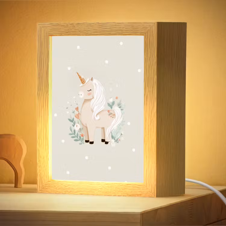 Veilleuse - Licorne - Fleurs - Points — 2