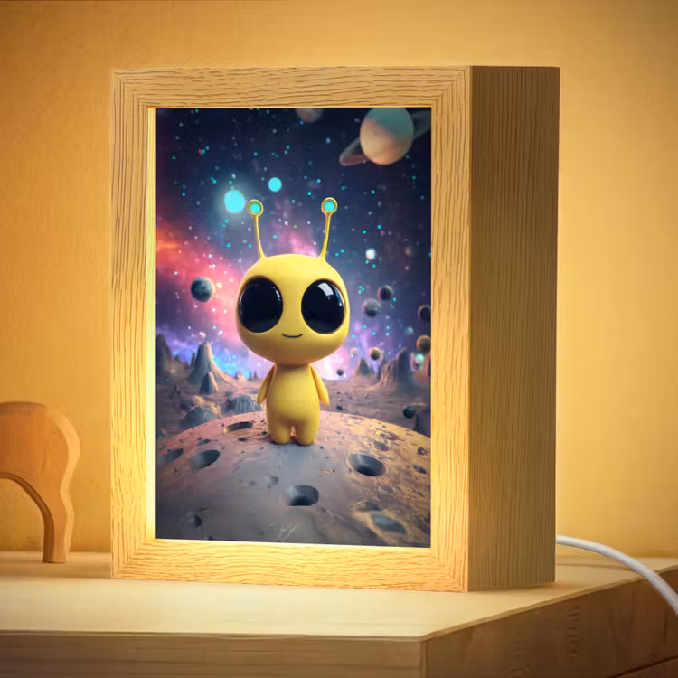 Veilleuse - Alien - Espace - Jaune - Planètes — 2