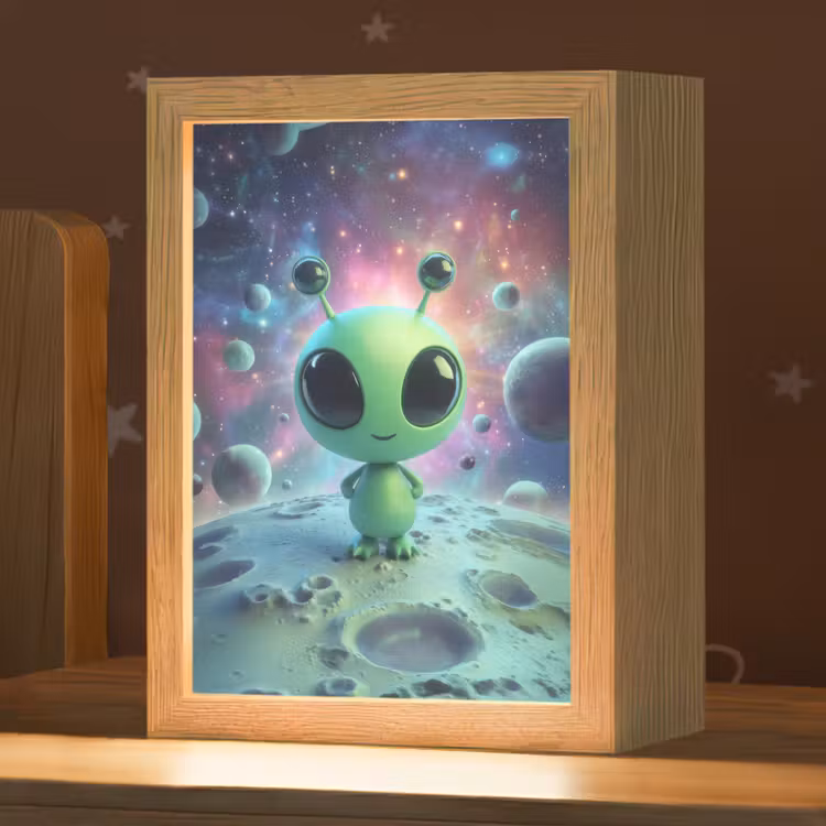 Veilleuse - Alien - Vert - Planètes - Espace — 1