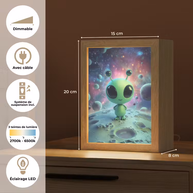 Veilleuse - Alien - Vert - Planètes - Espace — 6