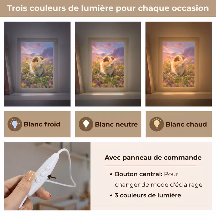 Veilleuse - Cochon d'Inde - Coloré - Fleurs — 4
