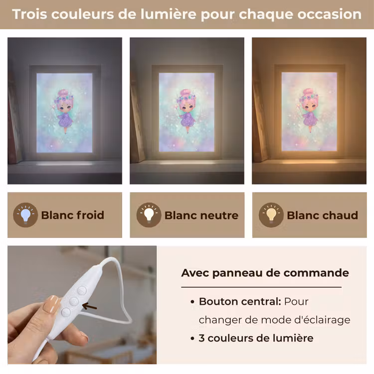 Veilleuse - Fée - Violet - Paillettes — 4