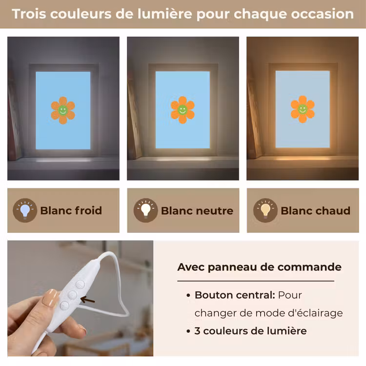 Veilleuse - Fleur - Sourire - Coloré — 4