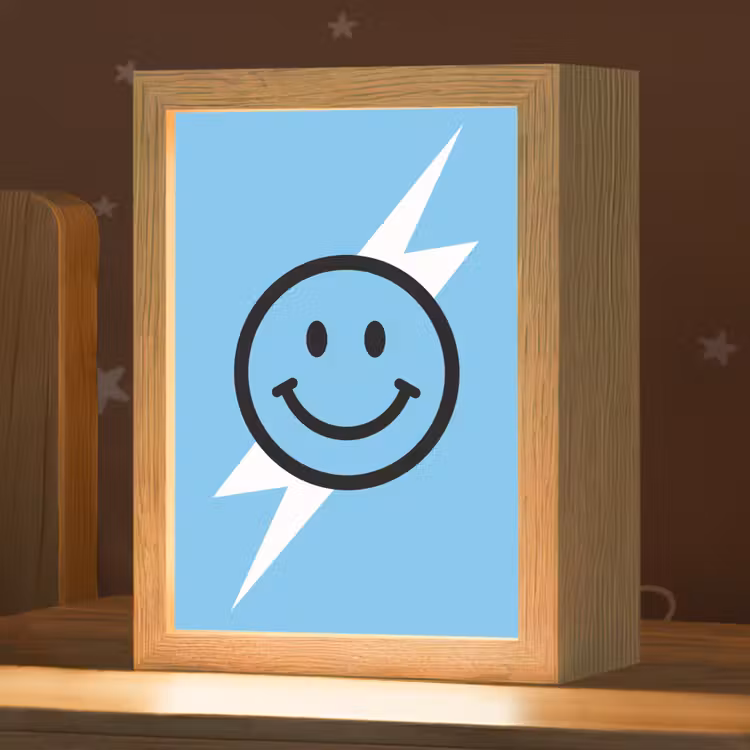 Veilleuse - Smiley - Bleu - Eclair — 1