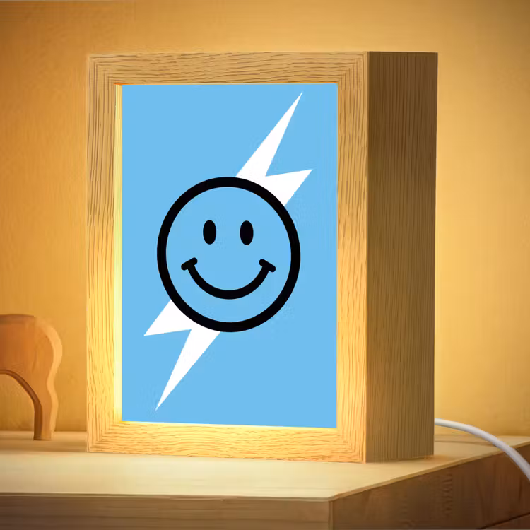 Veilleuse - Smiley - Bleu - Eclair — 2