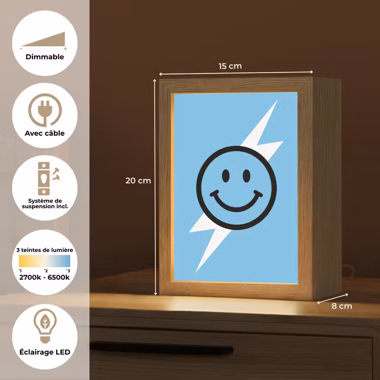 Veilleuse - Smiley - Bleu - Eclair — 6