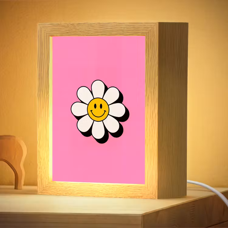 Veilleuse - Smiley - Fleur - Rose — 2