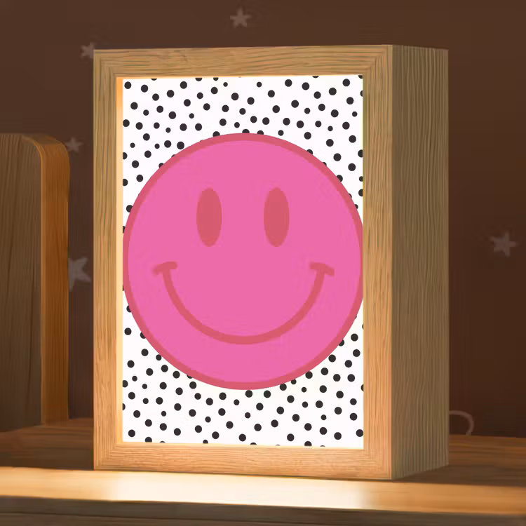 Veilleuse - Smiley - Rose - Points — 1
