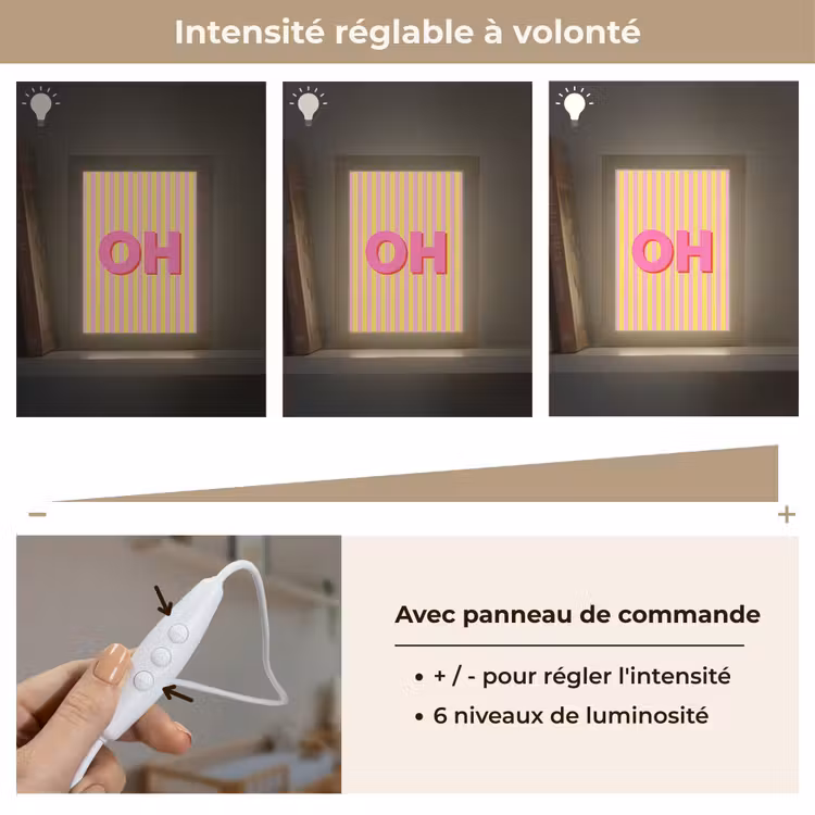 Veilleuse - Texte - Rayures - Rose — 5