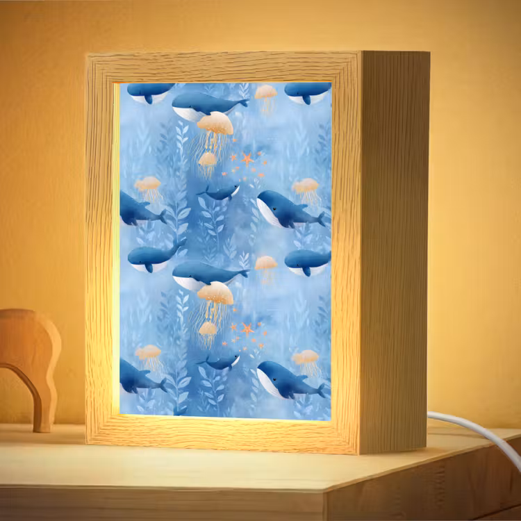Veilleuse - Baleines - Océan - Bleu — 2