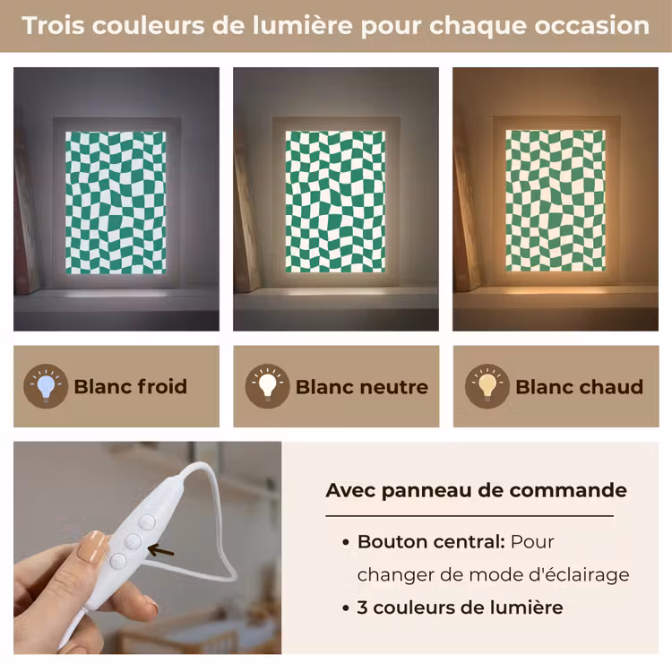 Veilleuse - Échiquier - Ondulé - Vert — 4