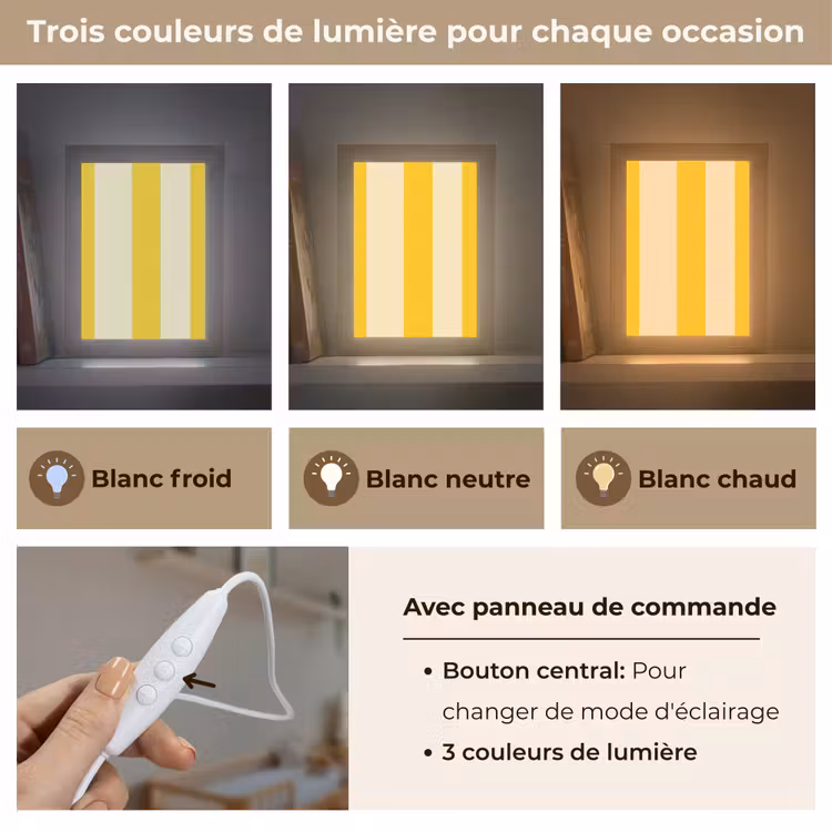 Veilleuse - Rayures - Classique - Jaune — 4