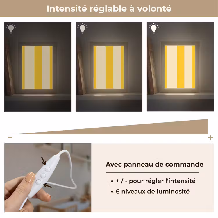 Veilleuse - Rayures - Classique - Jaune — 5