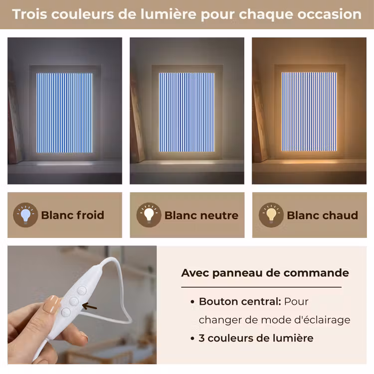 Veilleuse - Classique - Rayures - Bleu — 4
