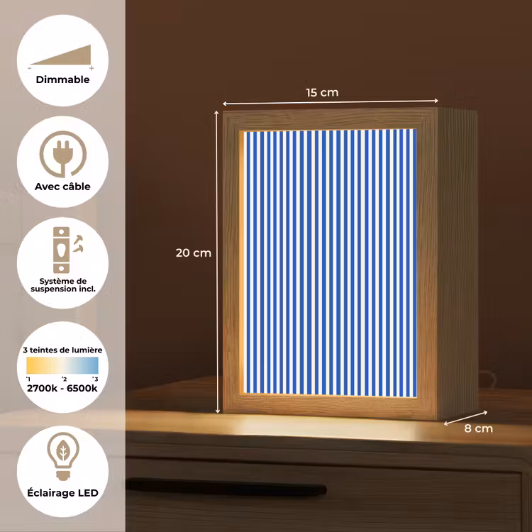 Veilleuse - Classique - Rayures - Bleu — 6