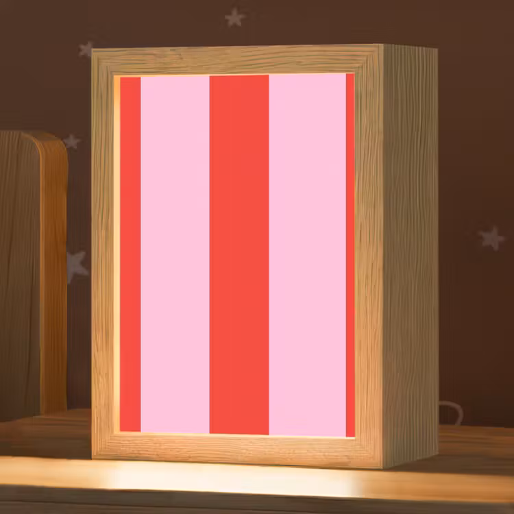 Veilleuse - Rayures - Classique - Rose — 1