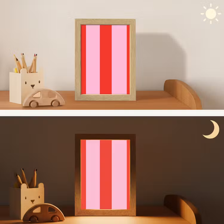 Veilleuse - Rayures - Classique - Rose — 3