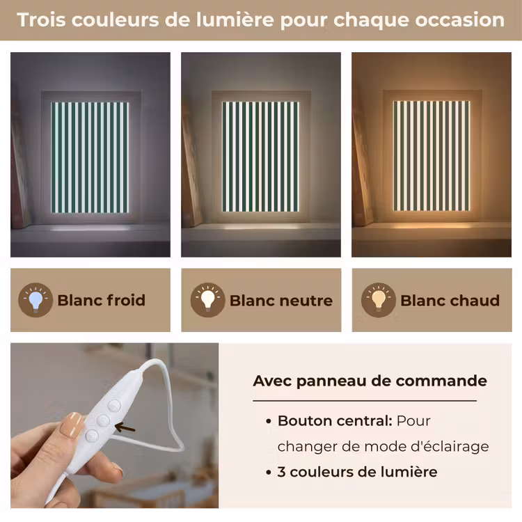 Veilleuse - Rayures - Classique - Vert — 4