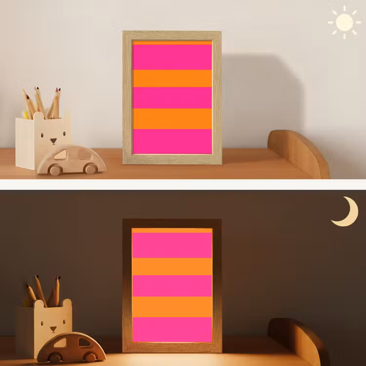 Veilleuse - Rayures - Horizontal - Rose — 3
