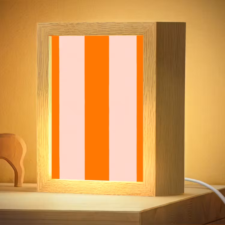 Veilleuse - Rayures - Moderne - Orange — 2
