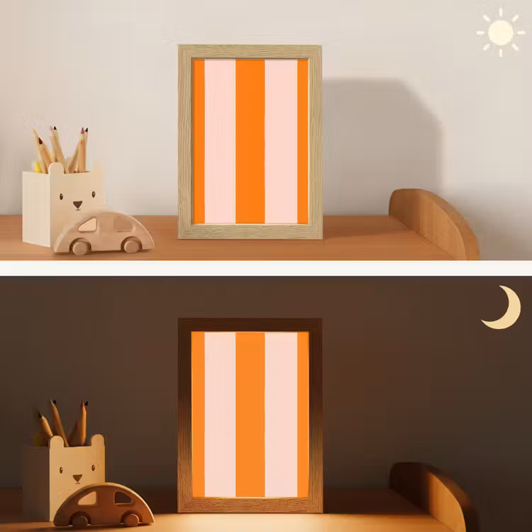 Veilleuse - Rayures - Moderne - Orange — 3
