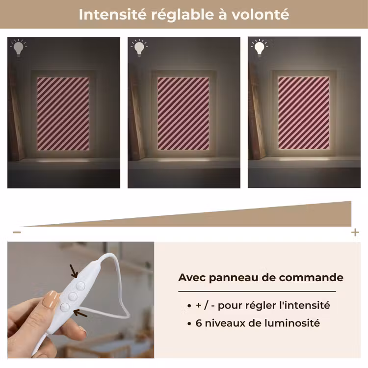 Veilleuse - Rayures - Rose - Marron — 5