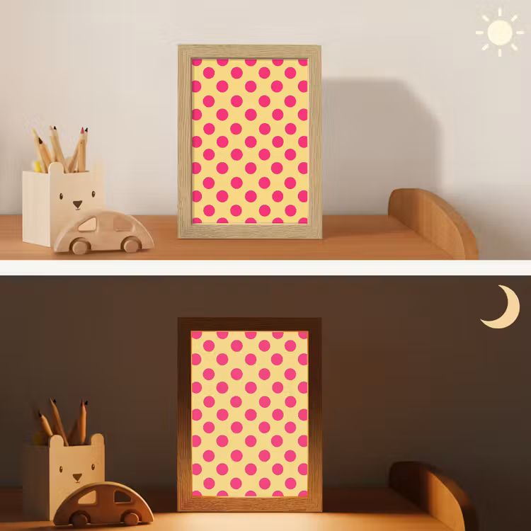 Veilleuse - Rose - Points - Jaune — 3