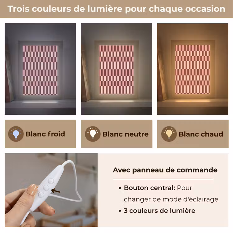 Veilleuse - Rose - Rouge - Cubes — 4