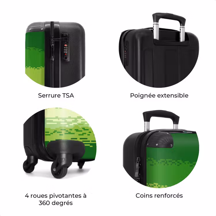 Valise - Vert - Pixel - Rayures horizontales — 7