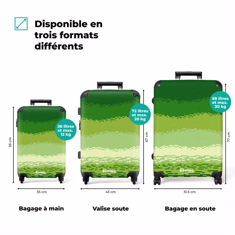 Valise - Vert - Pixel - Rayures horizontales — 8