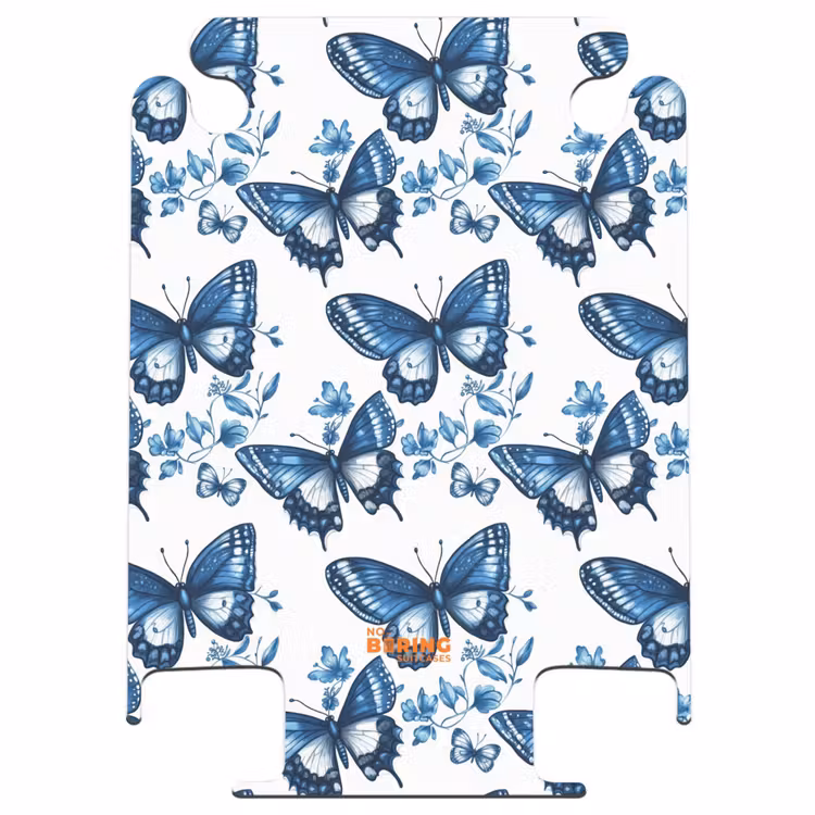 CaseSwap - Bleu - Papillons - Fleurs - Blanc — 1