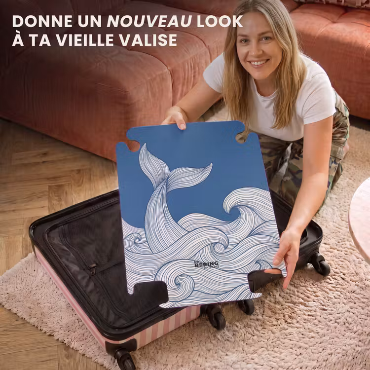 CaseSwap - Baleine - Queue - Vagues - Dessin au trait - Bleu — 3