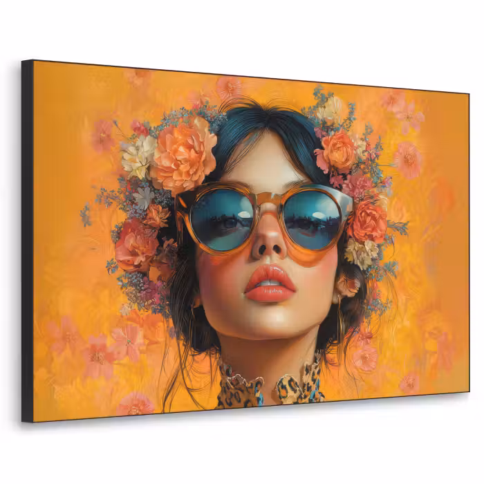 Art Frame - Femme - Fleurs - Esthétique - Orange
