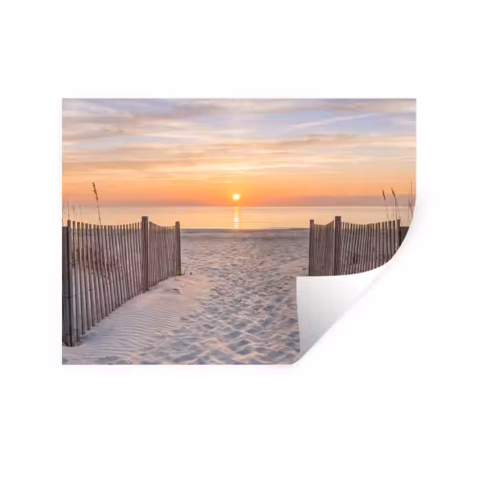 Sticker mural - Coucher de soleil - Plage - Sable