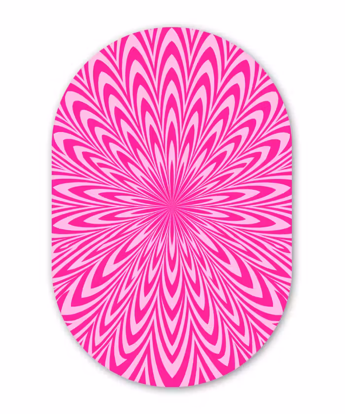Ovale murale en aluminium - Plexiglas - Motif - Optique - Rose