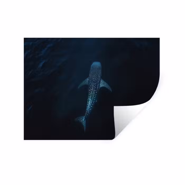 Sticker mural - Océan - Requin-baleine - Bleu foncé - Taches