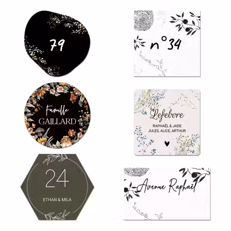 Plaque Numero Masion Fleuri