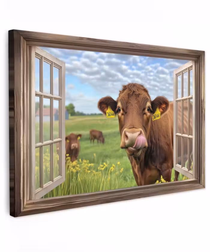 Toile extérieure - Look-through - Vache - Prairie - Paysage - Animaux