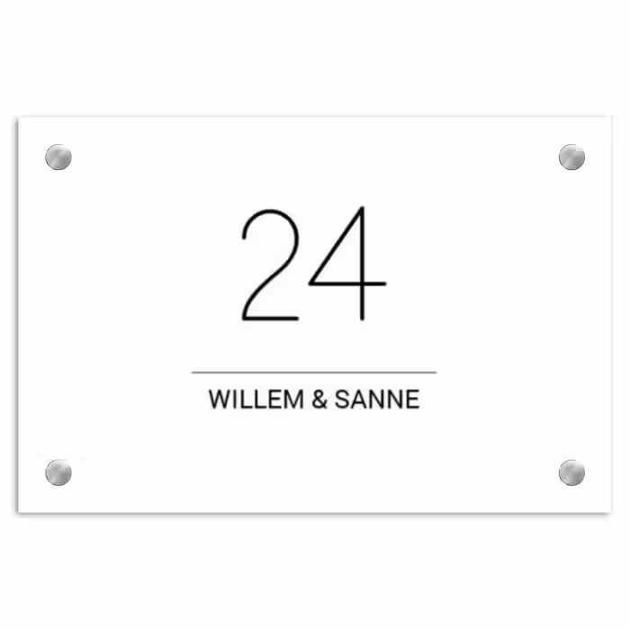 Plaque nominative - Surface blanche - Classique