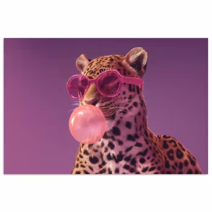 Affiche - Panther - Lunettes de soleil - Chewing Gum Bubble - Rose