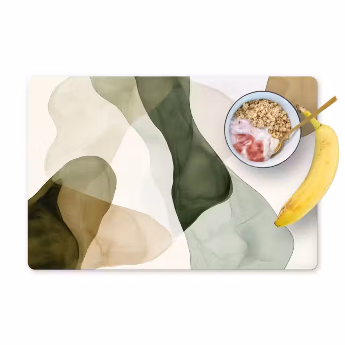 Set de table - Japandi - Abstrait - Vert