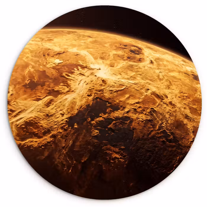 Cercle mural - Plexiglas - Planète - Espace - Orange