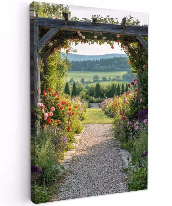 Toile extérieure - vista - Paysage - Nature - Arche de jardin - Fleurs