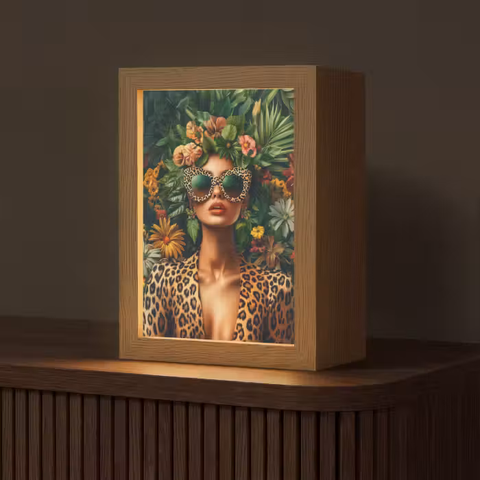lampe de table - Femme - Imprimé panthère - Jungle - Nature - Luxe