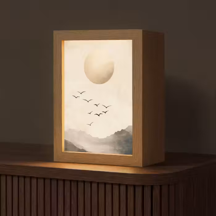 lampe de table - Paysage - Japandi - oiseau
