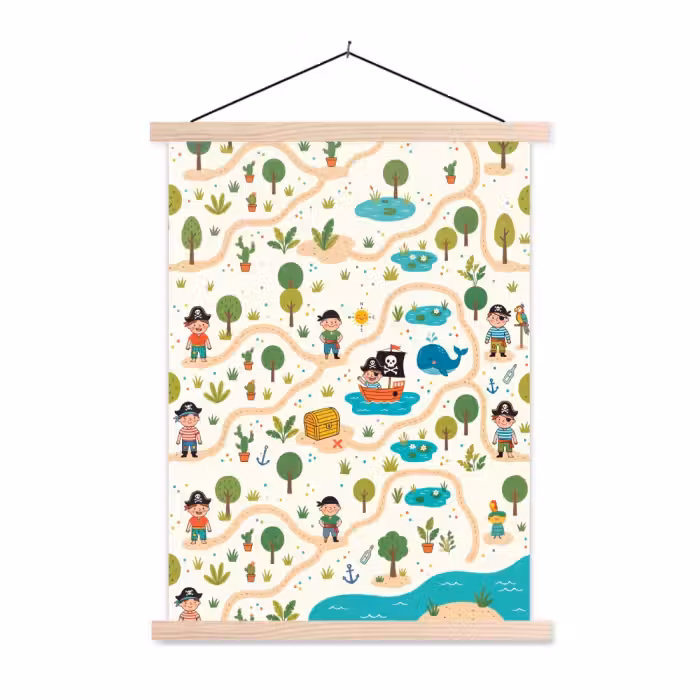 Affiche scolaire - Carte - Pirate - Aventure