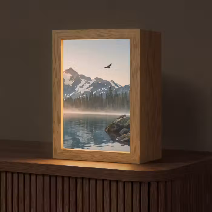 Lampe de table - Montagnes - Eau - Arbres