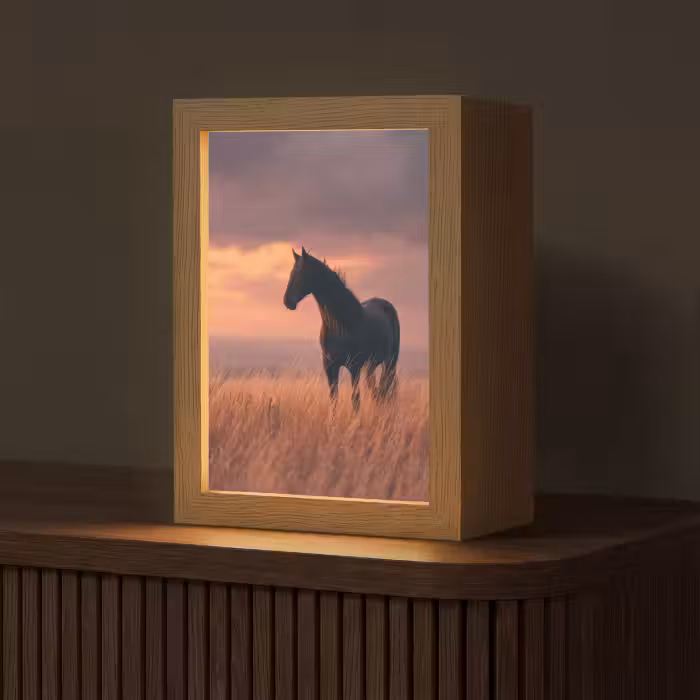 Lampe de table - Cheval - Nuages - Champ libre