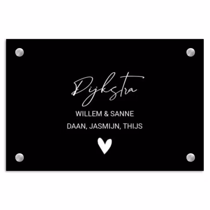 Plaque nominative - Plan noir - orné
